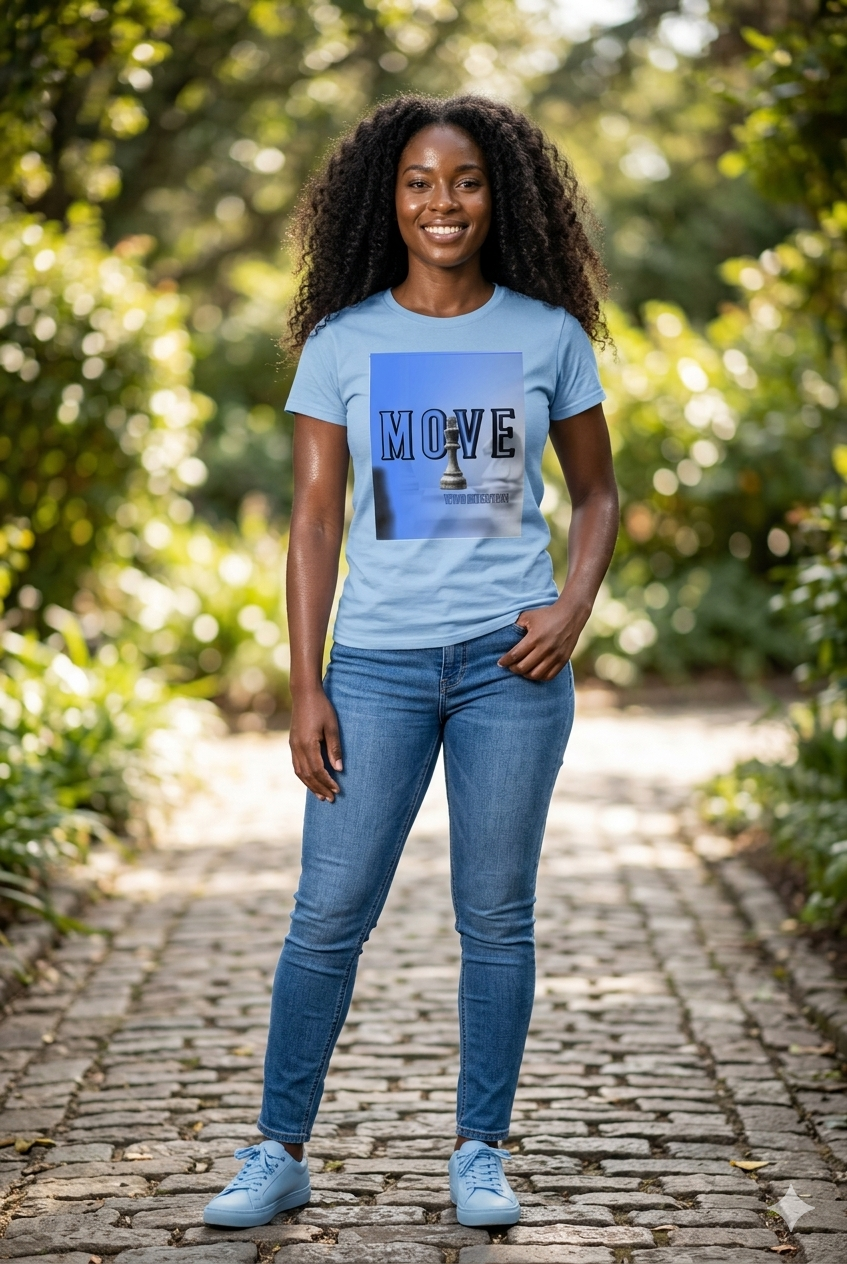 Move With Intention Shirt Blue | Motivational Mindset Graphic Tee